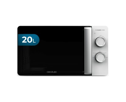 Cecotec Proclean 3010 Flatbed Microondas sin Plato - Potencia de 700W - Capacidad de 20L - Revestimiento Ceramico - Temporizador de 30min - Tecnologia 3Dwave Envolvente - Color Negro