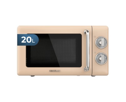 Cecotec Proclean 3010 Retro Beige Microondas - 700W - Capacidad 20L - 6 Niveles - Estilo Vintage - Avisador Acustico - Color Beige
