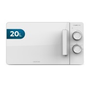 Cecotec Proclean 3020 Flatbed Microondas sin Plato - Potencia de 700W - Capacidad 20L - Revestimiento Ceramico - Temporizador 30min - Tecnologia 3Dwave Envolvente - Elegante - Color Blanco