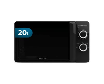 Cecotec Proclean 3030 Flatbed Microondas sin Plato - Potencia de 700W - Capacidad 20L - Revestimiento Ceramico - Temporizador 30min - Compacto - Tecnologia 3Dwave Envolvente - Color Negro