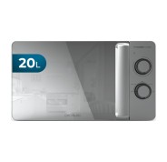 Cecotec Proclean 3060 Flatbed Mirror Microondas sin Plato - 700W - Capacidad de 20L - Revestimiento Ceramico - Temporizador - Espejo Metalizado - Tecnologia 3Dwave Envolvente - Acero Inoxidable
