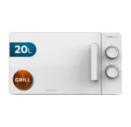 Cecotec Proclean 3120 Flatbed Microondas sin Plato - 700W - Capacidad de 20L - Grill de 800W - Tecnologia 3Dwave Envolvente - Revestimiento Ceramico - Temporizador de 30min - Elegante - Color Blanco