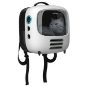 Cecotec Pumba 1800 Travel Fan Transportin con Ventana - Sistema de Ventilacion con 2 Velocidades - para Mascotas hasta 8kg - Luz Interior - Ergonomico - Bolsillo Lateral - 43x42x27.6cm - Color Blanco