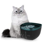 Cecotec Pumba 2200 Refresh Bebedero para Mascotas - Capacidad de 2L - Filtro de Alto Rendimiento - Nivel de Agua Visible - Luz LED Interior - Silencioso - Efecto Cascada - Facil de Limpiar - Color Negro