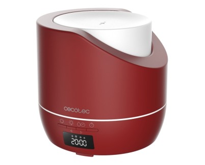 Cecotec PureAroma 500 Smart Garnet Humidificador de Aromaterapia - Capacidad 500ml - Pantalla LED - Temporizador 12h - 3 Modos de Vapor - Funcion Despertador - Cobertura 30m2 - Color Rojo