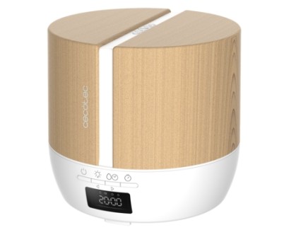 Cecotec PureAroma 550 Connected White Woody Difusor de Aromas 500ml Bluetooth - Pantalla LED - Altavoz - Temporizador 12h - 3 Modos de Funcionamiento - Cobertura 30m2