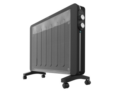 Cecotec Ready Warm 2000 Now Placa Radiante de Mica - 2000W - Cobertura hasta 25m2 - Termostato - Calor Radiante y Conveccion - Facil Transporte con Ruedas - Seguridad Automatica - Color Gris Oscuro