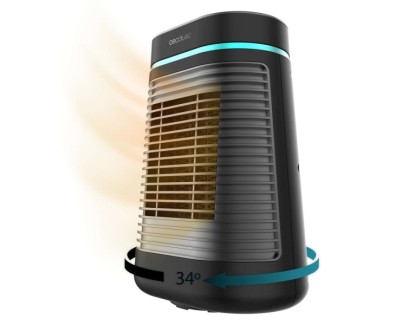 Cecotec ReadyWarm 1550 Max Ceramic Rotate Smart Calefactor Ceramico de Sobremesa - Potencia de 1500W - Oscilante - Pantalla Digital - Termostato Regulable - 3 Modos de Calor - Color Negro