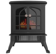 Cecotec ReadyWarm 200 Chimenea Electrica de Pie - Potencia de 2000W - Estancias hasta 25m2 - Termostato Ajustable - Llamas LED Ajustables - Efecto Fuego Realista - Calentamiento Rapido - Color Negro