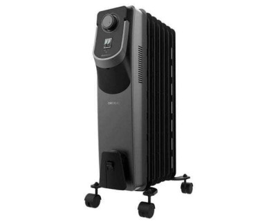 Cecotec ReadyWarm 7000 Space 360 Black Radiador de Aceite con 11 Modulos de 150x580mm - 1500W - Calienta hasta 25m2 - Termostato - Ruedas Multidireccionales - Recogecables Incluido - Color Negro