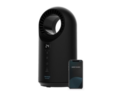 Cecotec ReadyWarm 8400 Bladeless Connected Calefactor Electrico - 1500W - Tecnologia sin Aspas - Control Wi-Fi - Funcion Oscilacion - Temporizador - Sistema de Seguridad Triple - Color Negro