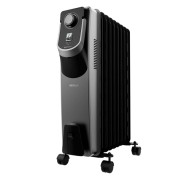Cecotec ReadyWarm 9000 Space 360 Black Radiador de Aceite con 9 Modulos de 150x580mm - 2000W - Calienta hasta 22m2 - Tecnologia 360º - 3 Niveles de Potencia - Ruedas y Asa - Recogecables - Color Negro
