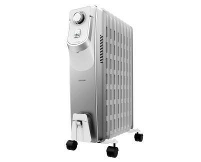 Cecotec ReadyWarm 9000 Space 360 Radiador de Aceite con 9 Modulos de 150x580mm - 2000W - Calienta hasta 22m2 - Tecnologia 360&ordm; - 3 Niveles de Potencia - Recogecables - Facil Transporte - Color Blanco