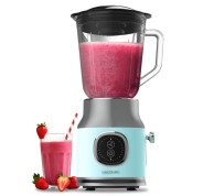 Cecotec RetroTwist Blue Batidora de Vaso - Potencia 800W - Capacidad Jarra 1L - Estilo Retro - Cuchillas Recubiertas de Titanio - Color Azul Claro