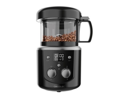 Cecotec Roaster Booster Tostadora de Cafe - Capacidad hasta 150g - Tostado Homogeneo - 1400W - Modo Automatico - Circulacion de Aire - Tiempo Ajustable - 8 Niveles - Alarma de Aviso - Color Negro