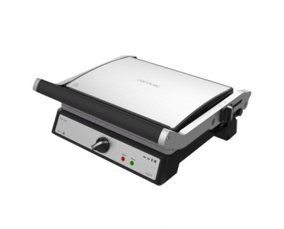 Cecotec Rock\'n Grill 2400 Parrilla Electrica 2400W - Placa Superior Flotante - Revestimiento de Piedra Rockstone - Regulador de Temperatura - Apertura 180&ordm; - Superficie 28,5x22,5 cm