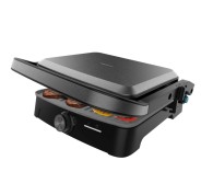 Cecotec Rock\'nGrill 2000 Full Open Parrilla Electrica - 2000W - Antiadherente - Temperatura Regulable - Apertura 180º - Bandeja Recogegrasas - Superficie Cocinado 279x229mm - Color Gris
