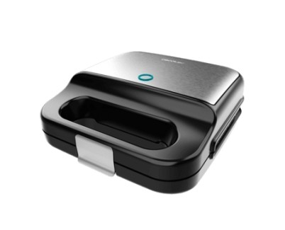Cecotec RocknToast 4 in 1 Sandwichera 1000W - Capacidad para 2 Sandwiches - 4 Placas Intercambiables con Revestimiento de Piedra RockStone - Acabados en Acero Inoxidable