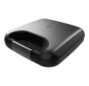 Cecotec RocknToast Combo Sandwichera 3 en 1 - 800W - Revestimiento Antiadherente - Placas Intercambiables - Acabados en Acero Inoxidable - Tacto Frio en Asa - Indicador Luminoso - Color Negro