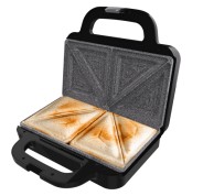 Cecotec Rock\'nToast Deep Classic Sandwichera - 1000W - Capacidad para 2 Sandwiches - Placas Triangulares - Antiadherente - Acero Inoxidable - Indicador Luminoso - Base Antideslizante - Color Negro