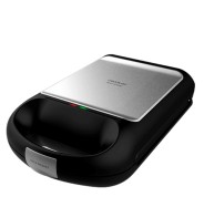 Cecotec Rock\'nToast Family Sandwichera Extragrande 3 en 1 - 1500W - Capacidad para 4 Sandwiches - 3 Placas Intercambiables - Antiadherente - Apertura 180° - Acero Inoxidable - Color Negro