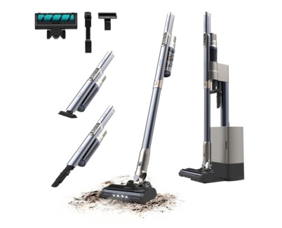 Cecotec Scoba 2100 Station Aspirador Escoba Vertical sin Cable - 210W - Base con Autovaciado - Autonomia 40min - 20kPa - Cepillo Motorizado - Bateria de 16.8V - Color Gris y Azul Metalizado