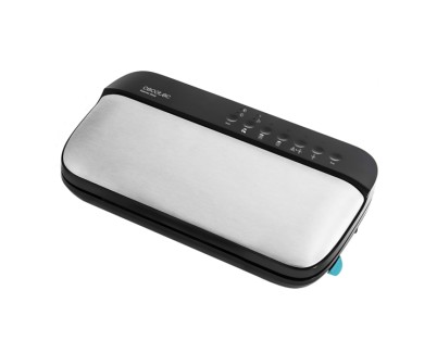Cecotec Sealvac Steel Envasadora al Vacio - 120W - Presion 0.9 Bar - Succion 95kPa - Incluye Accesorios - Silencioso - Admite Bolsas Genericas - Funcion de Vacio para Botes - Color Negro y Plateado