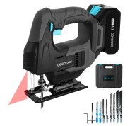 Cecotec Sierra de Calar MultiCut 500 Vision Liberty Sierra de Calar Inalambrica - Bateria 21V 2Ah - Accesorios Incluidos - Luz LED - Guia Laser - Mandril sin Llave - Maletin - Color Gris Oscuro