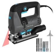 Cecotec Sierra de Calar MultiCut 8000 Vision Sierra de Calar - 800W - Accesorios Incluidos - Cable 2m - Luz LED - Guia Laser - Mandril sin Llave - Tubo de Recogida de Polvo - Color Gris Oscuro