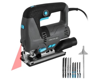 Cecotec Sierra de Calar MultiCut 8000 Vision Sierra de Calar - 800W - Accesorios Incluidos - Cable 2m - Luz LED - Guia Laser - Mandril sin Llave - Tubo de Recogida de Polvo - Color Gris Oscuro
