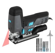 Cecotec Sierra de Calar MultiCut 8500 Vision Sierra de Calar - 800W - Accesorios Incluidos - Cable 2m - Luz LED - Guia Laser - Mandril sin Llave - Tubo de Recogida de Polvo - Color Gris Oscuro