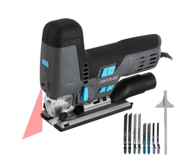 Cecotec Sierra de Calar MultiCut 8500 Vision Sierra de Calar - 800W - Accesorios Incluidos - Cable 2m - Luz LED - Guia Laser - Mandril sin Llave - Tubo de Recogida de Polvo - Color Gris Oscuro