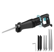 Cecotec Sierra de Sable LongFlex 710 Pro Sierra de Sable - 710W - Corte de 115mm - Recorido 20mm - Incluye 6 Cuchillas - Mango Rotatorio - Color Negro y Azul