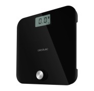 Cecotec Surface Precision 10000 Healthy Black Bascula Corporal - Energia sin Pilas - 4 Sensores - Cristal Templado - Pantalla LCD - Funcion de Autoapagado - Patas Antideslizantes - Color Negro