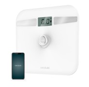 Cecotec Surface Precision 10200 Smart Healthy White Bascula Corporal hasta 180kg - Energia sin Pilas - Bluetooth - 4 Sensores - Cristal Templado - Patas Antideslizantes - Autoapagado - Color Blanco