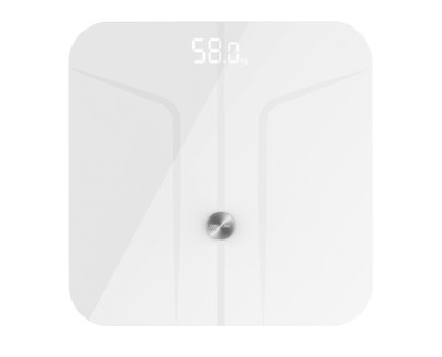 Cecotec Surface Precision 970 Smart Healthy Bascula Corporal - Bluetooth - Pantalla LED - Vidrio Templado - Medicion de Bioimpedancia - Soporta hasta 180kg - 278x278mm - Color Blanco