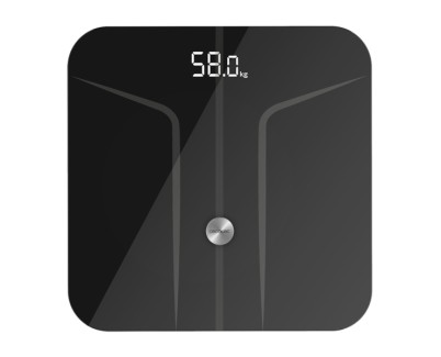 Cecotec Surface Precision 9750 Smart Healthy Bascula Corporal hasta 180kg - Bluetooth 4.0 - Patas Antideslizantes - Funcion Bebe - Vidrio Templado - 4 Sensores - Cinta Metrica - 300x300mm - Color Negro