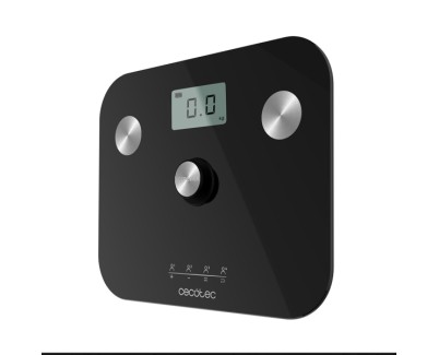 Cecotec Surface Precision EcoPower 10100 Full Healthy Black Bascula Corporal hasta 180kg - Medicion Bioimpedancia - Vidrio Templado - 4 Sensores - Patas Antideslizantes - Extraplano - Color Negro