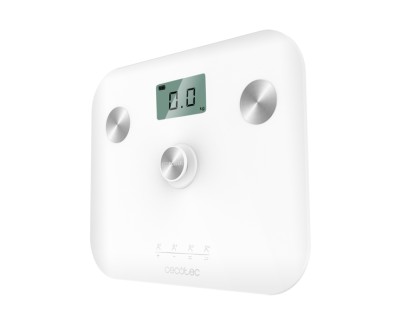 Cecotec Surface Precision EcoPower 10100 Full Healthy White Bascula Corporal hasta 180kg - Energia sin Pilas - Medicion de Bioimpedancia - 4 Sensores - Patas Antideslizantes - LCD - Color Blanco