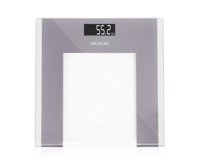 Cecotec Surface Precision Healthy Bascula Corporal hasta 180kg - Alta Precision - Pantalla LCD - Cristal Templado - Cinta Metrica - Autoapagado - Patas Antideslizantes - 300x300mm - Color Transparente