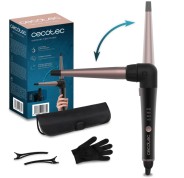 Cecotec SurfCare TwistConic Rizador de 25mm - Codo de 90° - Guante Termico y Estuche - Ceramico - Temperatura de 140 a 200°C - Cable 360º - 2 Clips para Cabello - Color Negro y Rosa