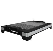 Cecotec Tasty and Grill 2000 Inox MixStone Plancha Electrica - 2000W - Antiadherente - Termostato Regulable - Acabado en Acero Inoxidable - Bandeja Recogegrasas - 37.5x24.5cm - Color Negro