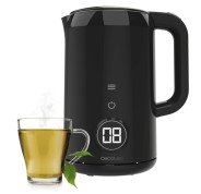 Cecotec Themosense 600 Touch Neo Hervidor de Agua Electrico de 1.7L - 2200W - Tactil - 7 Niveles - Acero Inoxidable - Funcion Mantenimiento de Calor - Base Giratoria 360º - Autoapagado - Color Negro