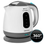 Cecotec ThermoSense 120 Hervidor de Agua de 1L - Potencia 1100W - Libre de BPA - Base 360º Independiente - Filtro Antical - Apagado Automatico - Color Blanco