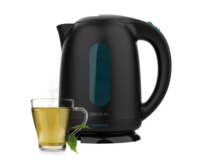 Cecotec Thermosense 180 Hervidor de Agua Electrico - Potencia de 2200W - Capacidad 1.7L - Libre de BPA - Filtro Antical Desmontable - Base Giratoria 360&ordm; - Apagado Automatico - Color Negro