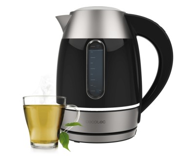 Cecotec Thermosense 400 VisionLight Hervidor de Agua Electrico - 2200W - Capacidad de 1.7L - Tactil - 7 Niveles - Acero Inoxidable - Mantenimiento de Calor - Autoapagado - Base 360&ordm; - Color Negro