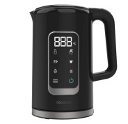 Cecotec Thermosense 500 Touch Hervidor de Agua de 1.7L - Potencia 2200W - Base 360º - Pantalla Digital - Temperatura Regulable - Acero Inoxidable - Apagado Automatico - Color Negro