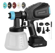 Cecotec TotalPaint 4000 Liberty Pistola de Pintura Inalambrica - Bateria 21V 2Ah - Deposito 1200ml - Control de Caudal hasta 800Ml/min - 14kPa - Incluye Accesorios - Color Negro y Azul