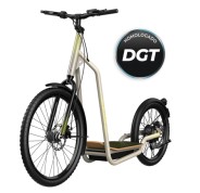 Cecotec Troton Patinete Electrico - Potencia de 1000W - Ruedas Grandes 20\" y 26\" - Autonomia 50km - Homologado por la DGT - Base XL de Madera - Frenos de Disco - Velocidad 25km/h - Color Beige