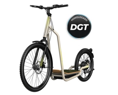 Cecotec Troton Patinete Electrico - Potencia de 1000W - Ruedas Grandes 20\" y 26\" - Autonomia 50km - Homologado por la DGT - Base XL de Madera - Frenos de Disco - Velocidad 25km/h - Color Beige